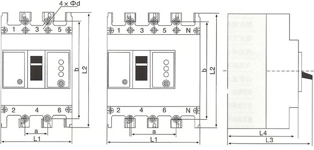 CXM1L系列剩余电流断路器板前接线
