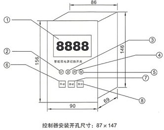 CXMQ2系列智能双电源自动切换装置的接线图