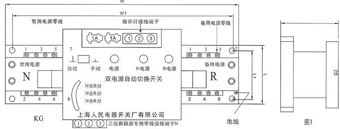 CXMQ3B双电源自动切换装置的外型及安装尺寸