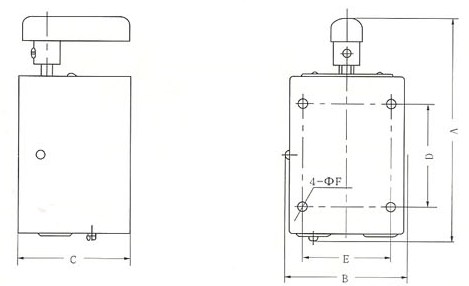 HY2系列到顺开关外型及安装尺寸